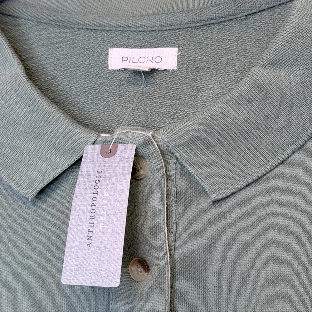 Anthropologie Pilcro The Niki Bubble Sweatshirt Colorblock Edition Sage Knit Top - Picture 9 of 11